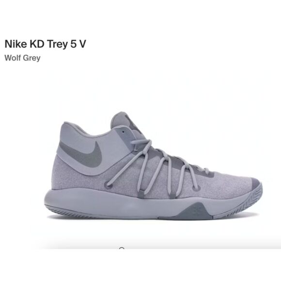 Nike Mens KD Trey 5 V ‘Wolf Grey’ Sneaker - Picture 1 of 7